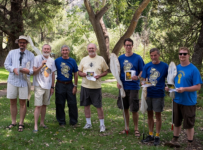The Bee Course instructors in 2013 included (from left) Laurence Packer, York University, Toronto; Terry Griswold, USDA Bee Lab, Logan, Utah; Steve Buchmann, Tucson, Ariz.; Robbin Thorp, UC Davis, John Ascher, University of Singapore; Jim Cane, USDA Bee Lab, Logan, Utah; and Eli Wyman, American Museum of Natural History, N.Y. Not pictured course leader Jerome Rozen, American Museum of Natural History. (Photo courtesy of The Bee Course)