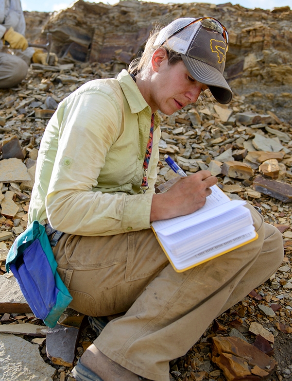 Paleoecologist Ellen Currano in the field.