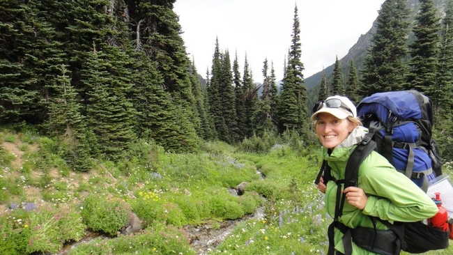Erica Henry in the field. She is a postdoctoral scholar at Washington State University.