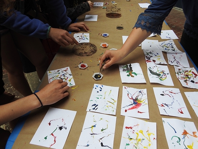 Maggot art is a popular activity at UC Davis Picnic Day. (Photo by Kathy Keatley Garvey)