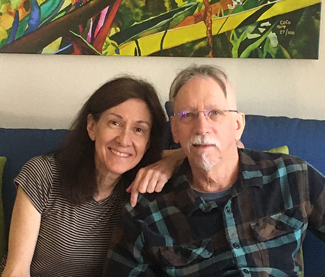 Michael Denison and his wife, Grace Bedoian. He retired as a distinguished emeritus professor in 2018, and she as a UC Davis Superfund Research Program administrator in 2014. This image was taken in 2021.