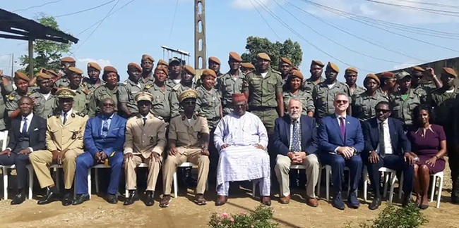 A certification ceremony for A4A trained Agripreneurs took place  at the Nkongsamba prison. UC Davis distinguished professor James R. Carey is seated in the front row, fourth from right, next to Samuel Dieudonne Ivaha Diboua of the Littoral Region.