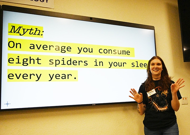 How many spiders do you eat in your sleep every year? Doctoral candidate Emma Jochim joked 