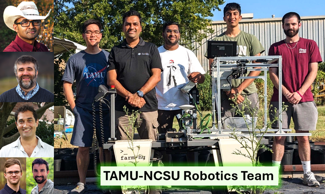 Members of the Texas A&M University and North Carolina State University Robotics Team