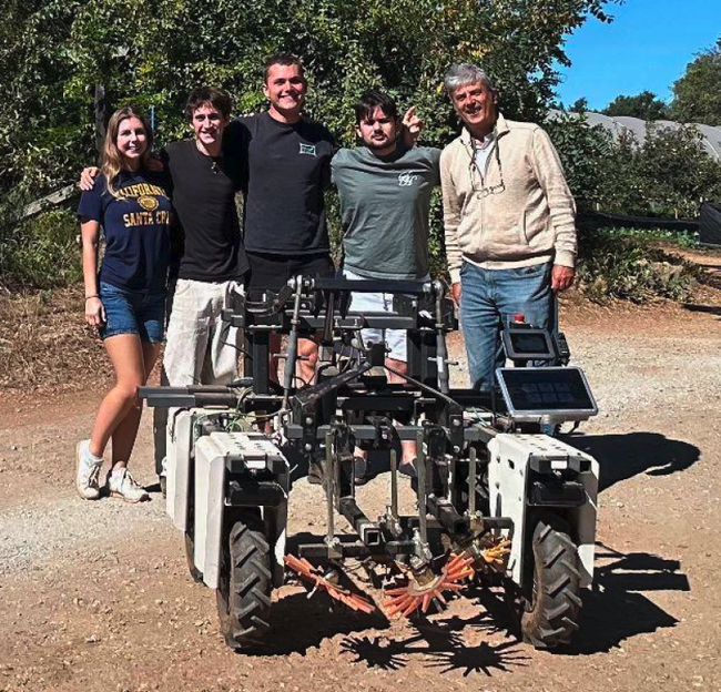 UC Santa Cruz team poses with their Amiga robot