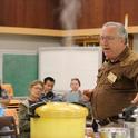 Volunteer Dennis Prendergast teaches a Master Food Preservers class about pressure canning.