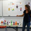 UC Cooperative Extension nutrition educator Estela Cabral de Lara teaches a class about the drawbacks of heavily marketed beverages.