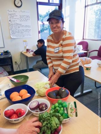 Cooking classes help gardeners learn how to prepare and cook a meal using their fresh produce.