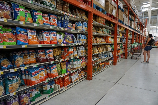 Chips are found in many places inside grocery stores.
