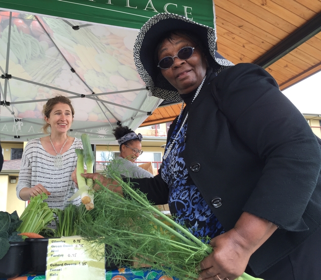 In 2016, Blackburn partnered with Mandela Marketplace to make fresh produce more accessible at a senior housing complex.