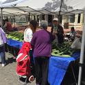 To help farmers establish connections with restaurants and produce sellers, Catherine Brinkley, director of UC Davis Center for Regional Change, has created online resources for markets and farmers to identify opportunities to build relationships. Shoppers browse a farmers market in Oakland in 2017.