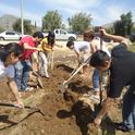 Students at work in the UCR Community Garden