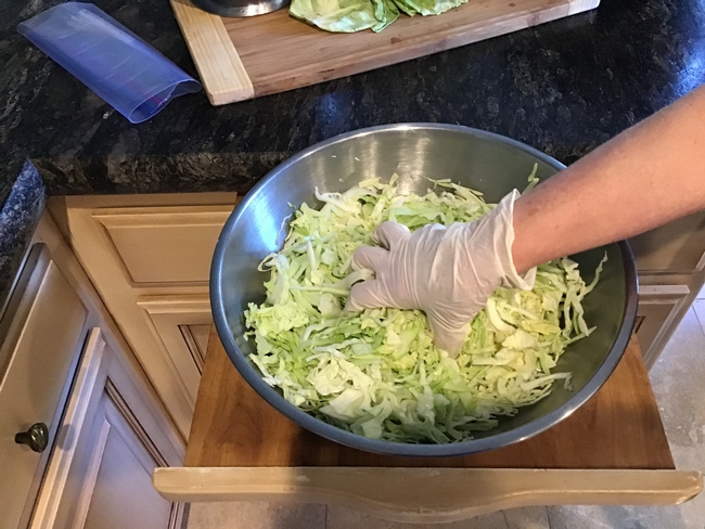 Massaging Cabbage