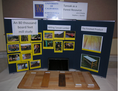 Tanoak display with slideshow and wood samples
