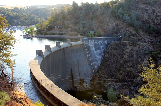 View of Englebright Dam, which holds back coarse sediment from the Yuba River.