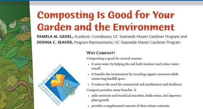 What's good about composting. (UCANR)