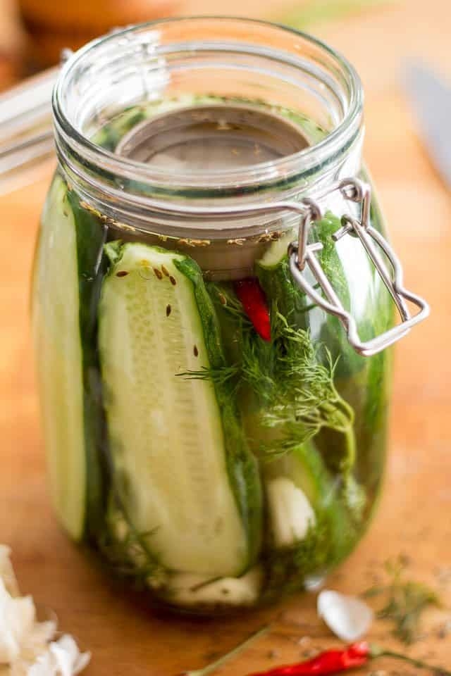 Cucumber pickles (thehealthyfoodie.com)
