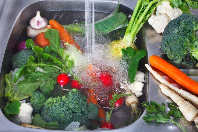 Be extra careful washing vegetables from gardens containing uncomposted manure. (gardeningknowhow.com)