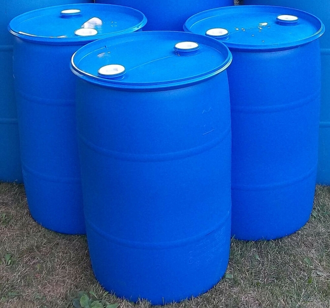 55 gallon barrels are perfect. (ebay.com)
