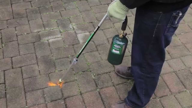 Weed torches are especially useful in gravel and hardscape. (mow-n-blow.com)