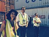 Observing Container Loading with Tour Director, Dr. Beth Mitcham