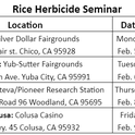 Rice herbicide seminar dates