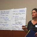 Miriam Volat, of Ag Innovations Network, facilitates discussion between workshop participants about marketing-related needs that could potentially be met through collaboration.