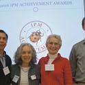 Accepting an award from the CA Dept. of Pesticide Regulation, for the Cherry Buckskin Project. From left to right: Jorge Vargas, Claire Bernardo, Janet Caprile, and Matt Slattengren.