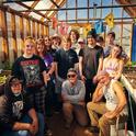 Ron Atone with students after an enriching workshop, a result of the Amador County School Farm Tours and School Garden programs.