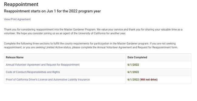 Dates are displayed in green indicating that the forms have been signed for the 2021-22 program year.