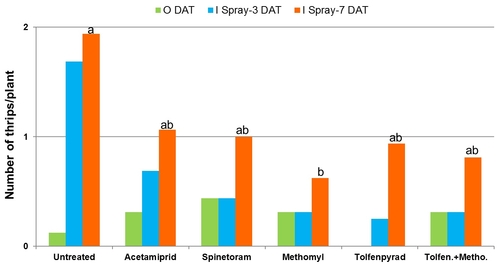 2011 Lettuce thrips graph-First spray