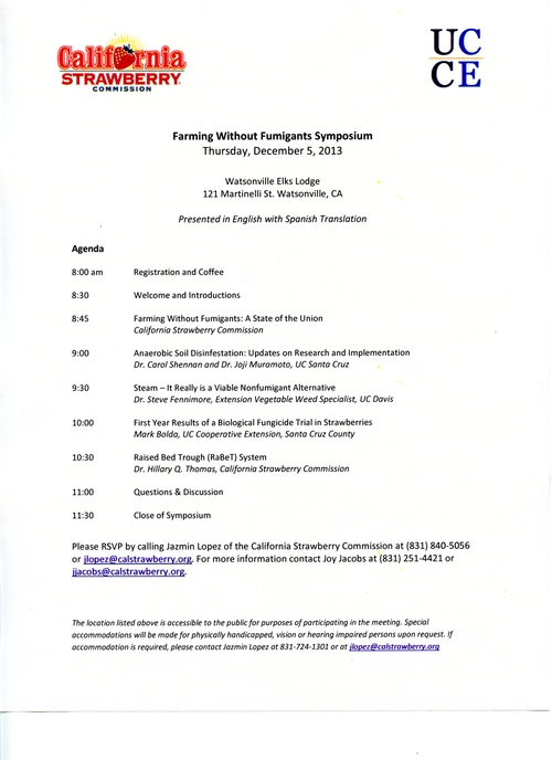 Fumigation Alternative Symposium Agenda