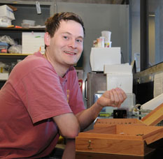 Researcher Andrew Forbes in his UC Davis lab