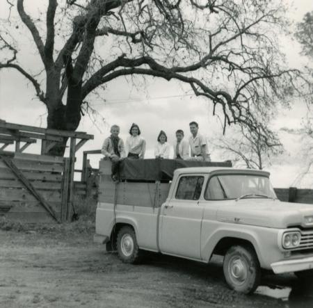 Vintage 4-H Members in Back of Truck