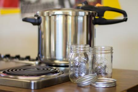 Pressure Canner with empty jars