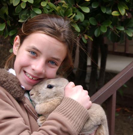 A 4-H'er and Her Rabbit