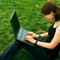 Young woman online