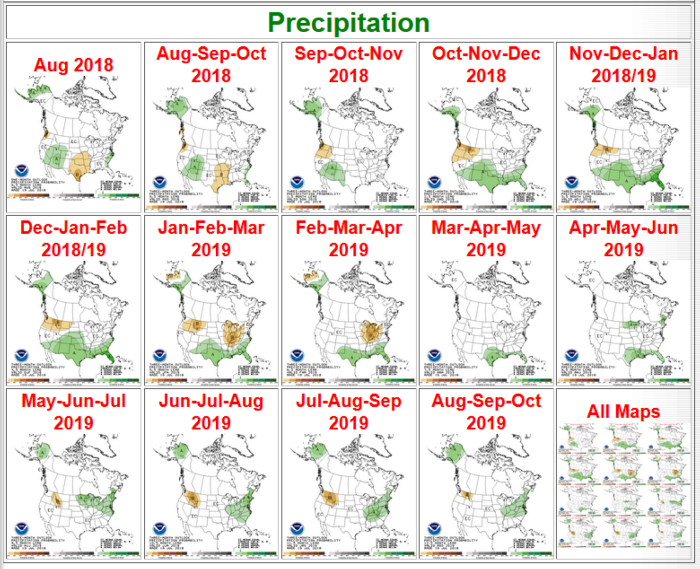 Precipitation forecasts via NOAA