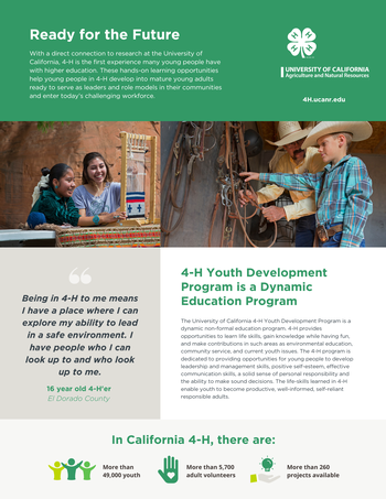 CA 4-H Ready for the Future flyer - click image for PDF