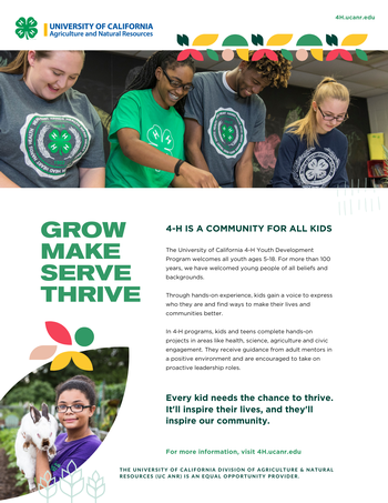 CA Grow Make Serve Thrive Flyer - click to download PDF
