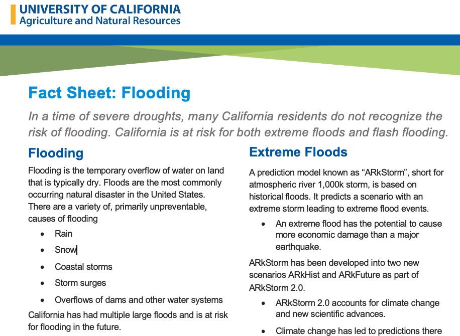 Fact Sheet Flooding