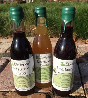 Elderberry syrup products - cloverleaf