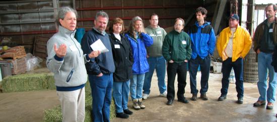 Lisa Bush (far left) in the field with producers