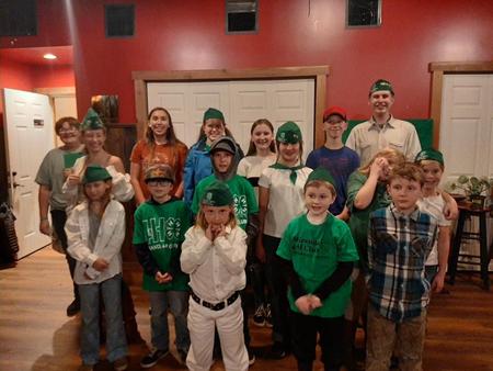 Several 4-H youth members of Miranda 4-H Club, standing and posing for the picture