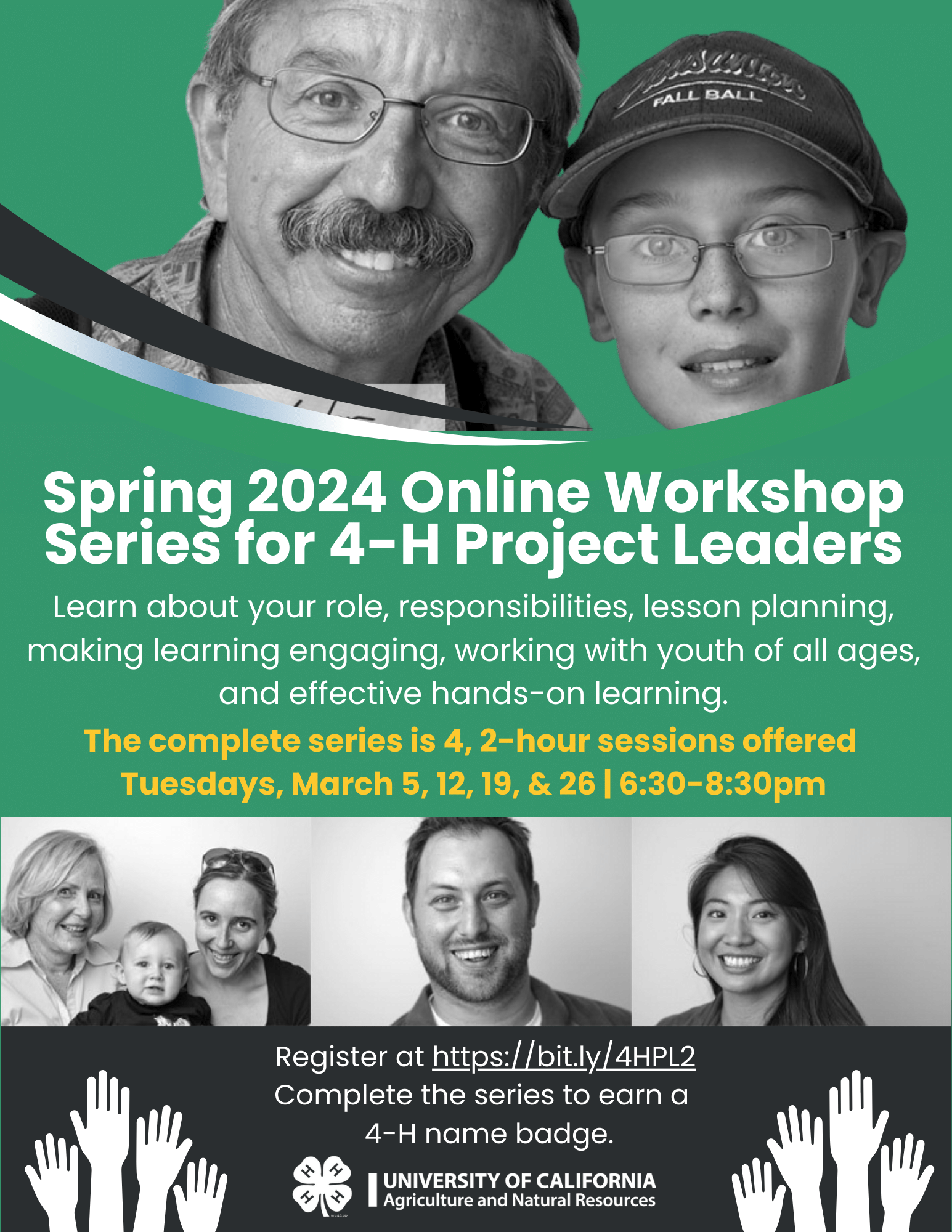 Spring 2024 online workshop series for 4-H project leaders
