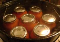 Jars in boiling water canner