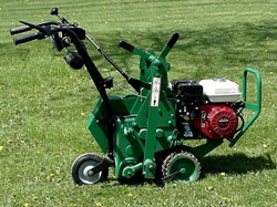 Removing a lawn with a sod cutter is hard work and disturbs soil.