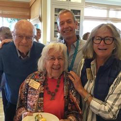 A  gathering in 2016 featuring, left to right:  Harvey Rogers, founding President Claire Russell, James Campbell and Nena Hart. Photo: Jill Fugaro