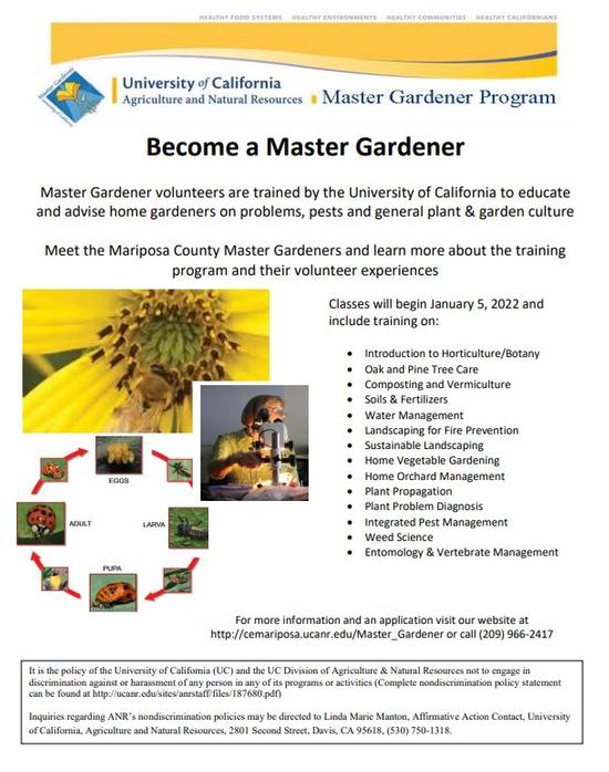 Be A Master Gardener - Mariposa County