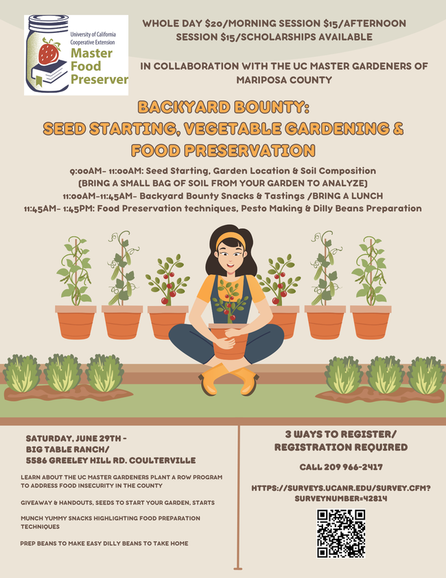Backyard Bounty Seed Starting, Vegetable Gardening & Food Preservation
